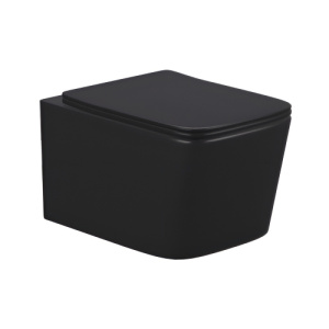 Унитаз подвесной AVS Вектор безободковый, черный матовый