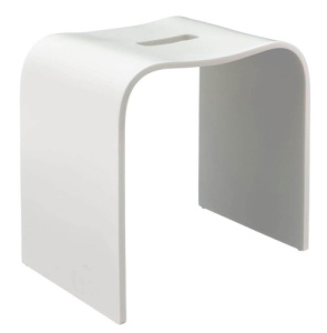 Стул для душа белый с вырезом Geralis T-W-V