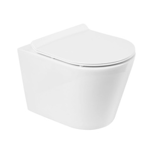 Унитаз подвесной BelBagno Flay-R BB053CHR+BB2111SC безободковый, белый