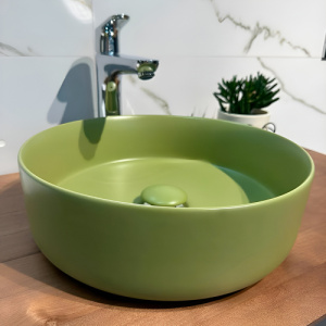 Раковина AVS Art Basin AVS-83134-MCG 35,5x35,5 с донным клапаном