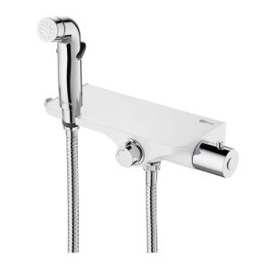 Гигиенический душ со смесителем Lemark Comfort LM7169CW хром/белый